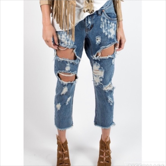 NWT One Teaspoon Lonely Boys Pacifica Destroyed Jeans Sz 28 - Picture 2 of 16